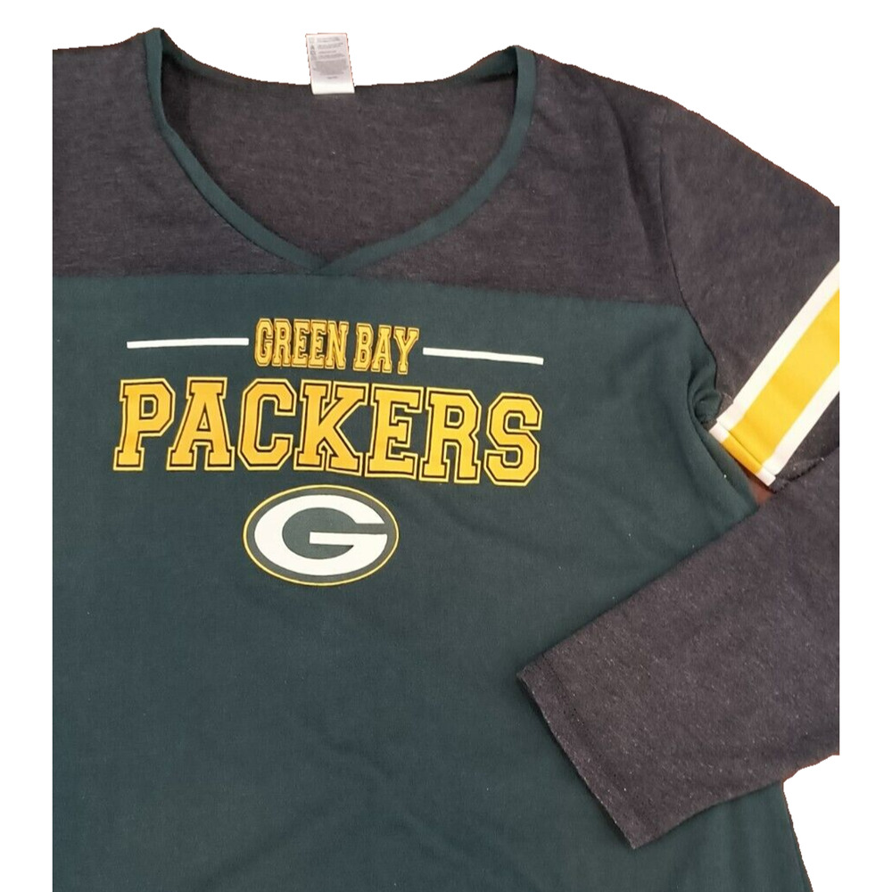 NFL Green Bay Packers Long Sleeve Tee TShirt WOMEN XL Green Team Sleepwear